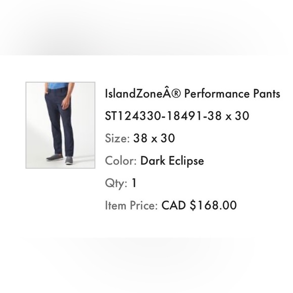 Tommy Bahama Men’s IslandZone Performance Pants. Size 38-30 - Picture 1 of 8